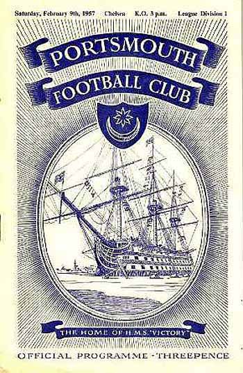 programme cover for Portsmouth v Chelsea, 9th Feb 1957