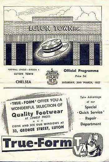 programme cover for Luton Town v Chelsea, 30th Mar 1957