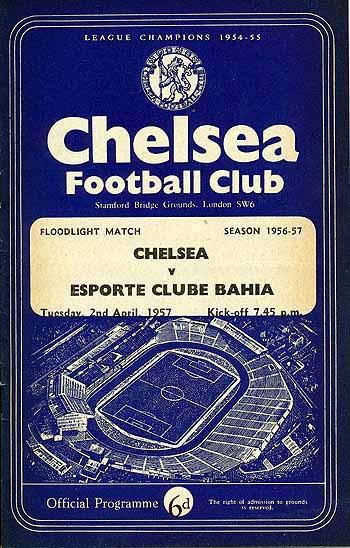 programme cover for Chelsea v Esporte Club Bahia, Tuesday, 2nd Apr 1957