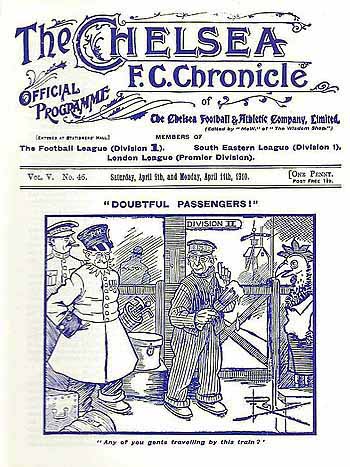 programme cover for Chelsea v The Wednesday, 9th Apr 1910