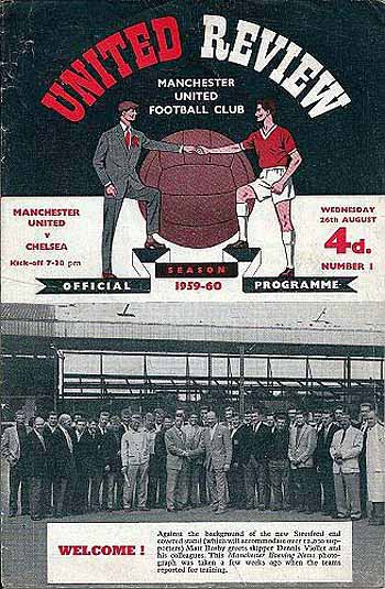 programme cover for Manchester United v Chelsea, 26th Aug 1959