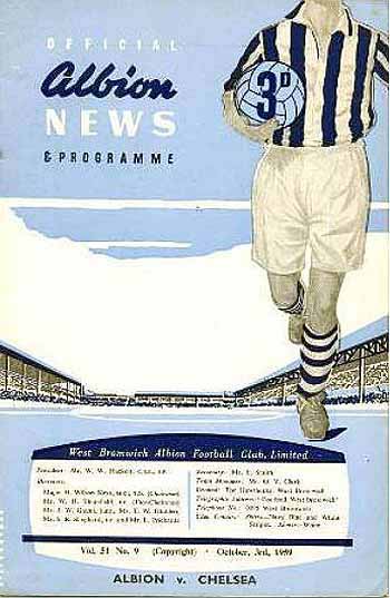 programme cover for West Bromwich Albion v Chelsea, 3rd Oct 1959