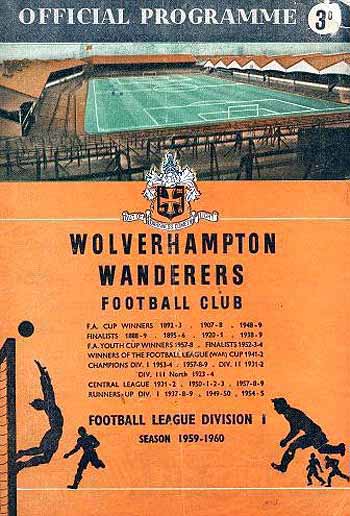 programme cover for Wolverhampton Wanderers v Chelsea, 28th Nov 1959