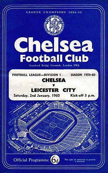 programme cover for Chelsea v Leicester City, 2nd Jan 1960
