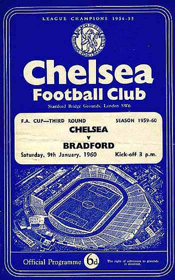 programme cover for Chelsea v Bradford Park Avenue, 9th Jan 1960