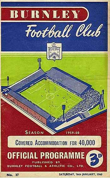 programme cover for Burnley v Chelsea, 16th Jan 1960