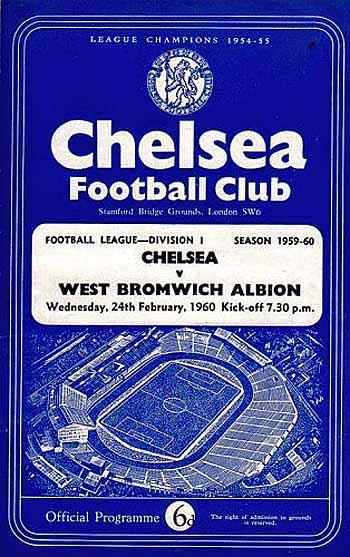 programme cover for Chelsea v West Bromwich Albion, Wednesday, 24th Feb 1960