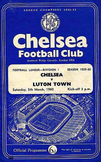 programme cover for Chelsea v Luton Town, 5th Mar 1960