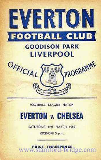 programme cover for Everton v Chelsea, Saturday, 12th Mar 1960