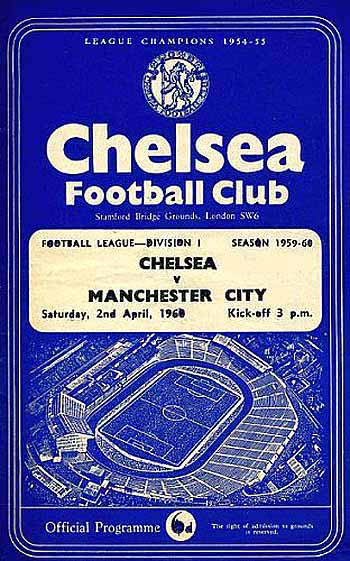 programme cover for Chelsea v Manchester City, 2nd Apr 1960