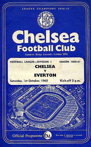 programme cover for Chelsea v Everton, 1st Oct 1960
