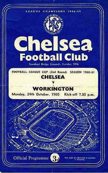 programme cover for Chelsea v Workington, 24th Oct 1960