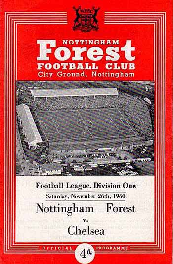 programme cover for Nottingham Forest v Chelsea, 26th Nov 1960