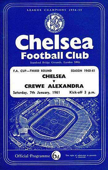 programme cover for Chelsea v Crewe Alexandra, 7th Jan 1961
