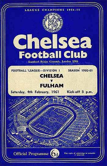 programme cover for Chelsea v Fulham, Saturday, 4th Feb 1961