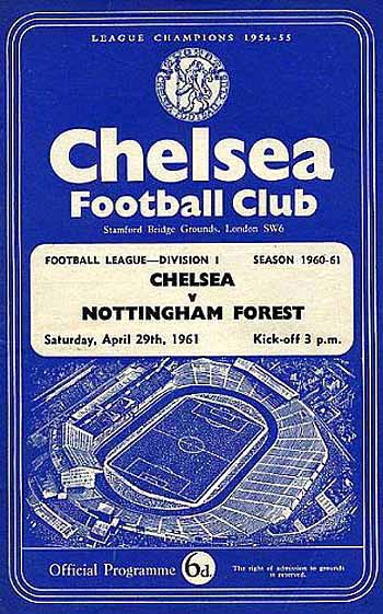 programme cover for Chelsea v Nottingham Forest, Saturday, 29th Apr 1961
