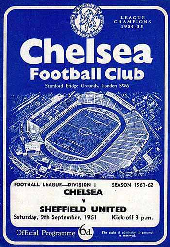 programme cover for Chelsea v Sheffield United, 9th Sep 1961