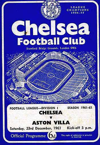 programme cover for Chelsea v Aston Villa, Saturday, 23rd Dec 1961