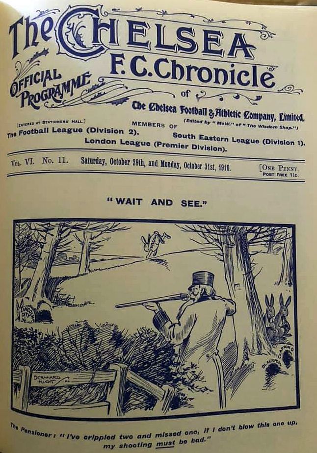 programme cover for Chelsea v Lincoln City, 29th Oct 1910