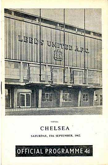 programme cover for Leeds United v Chelsea, Saturday, 15th Sep 1962