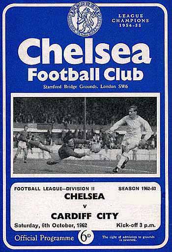 programme cover for Chelsea v Cardiff City, Saturday, 6th Oct 1962