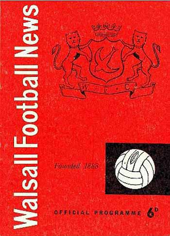 programme cover for Walsall v Chelsea, 10th Nov 1962