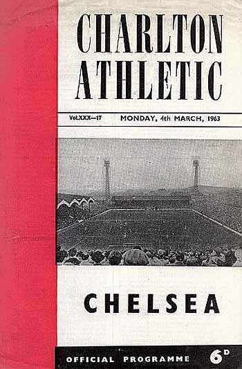 programme cover for Charlton Athletic v Chelsea, 6th Mar 1963