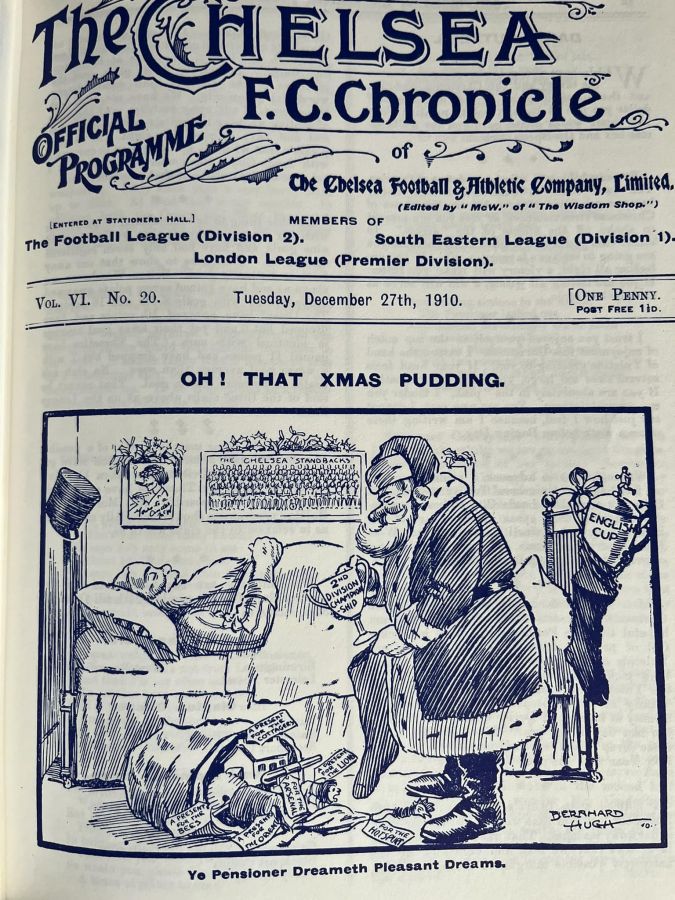 programme cover for Chelsea v Stockport County, Tuesday, 27th Dec 1910