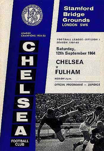 programme cover for Chelsea v Fulham, Saturday, 12th Sep 1964