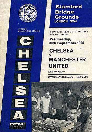 programme cover for Chelsea v Manchester United, Wednesday, 30th Sep 1964