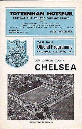 programme cover for Tottenham Hotspur v Chelsea, 24th Oct 1964