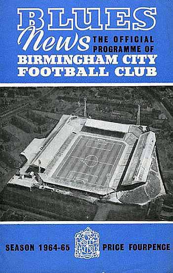 programme cover for Birmingham City v Chelsea, Saturday, 21st Nov 1964