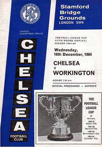 programme cover for Chelsea v Workington, 16th Dec 1964