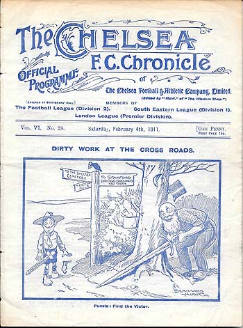 programme cover for Chesterfield Town v Chelsea, 4th Feb 1911
