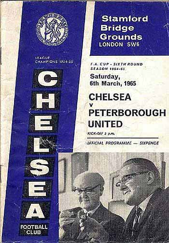 programme cover for Chelsea v Peterborough United, 6th Mar 1965