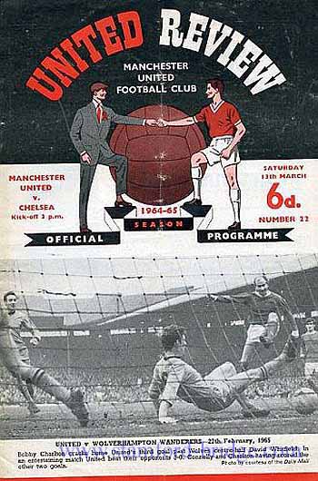 programme cover for Manchester United v Chelsea, 13th Mar 1965