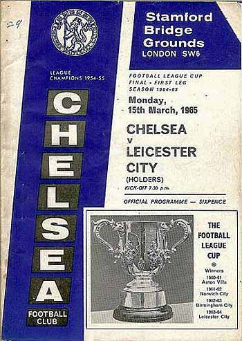 programme cover for Chelsea v Leicester City, 15th Mar 1965