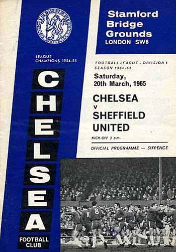 programme cover for Chelsea v Sheffield United, 22nd Mar 1965