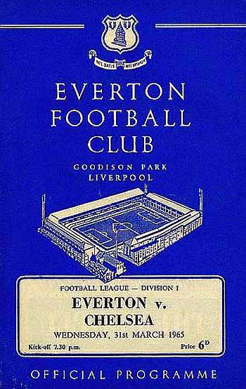 programme cover for Everton v Chelsea, Wednesday, 31st Mar 1965