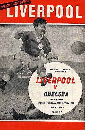 programme cover for Liverpool v Chelsea, Monday, 19th Apr 1965