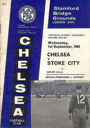programme cover for Chelsea v Stoke City, Wednesday, 1st Sep 1965