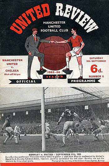 programme cover for Manchester United v Chelsea, Saturday, 18th Sep 1965