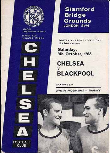 programme cover for Chelsea v Blackpool, Saturday, 9th Oct 1965