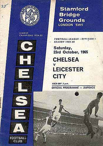programme cover for Chelsea v Leicester City, Saturday, 23rd Oct 1965