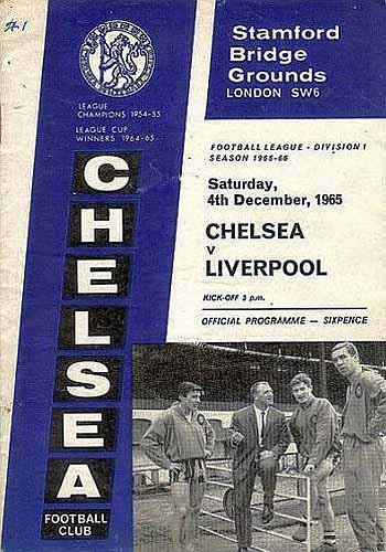 programme cover for Chelsea v Liverpool, Saturday, 4th Dec 1965