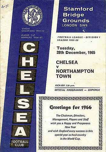 programme cover for Chelsea v Northampton Town, Tuesday, 28th Dec 1965