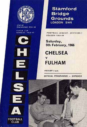 programme cover for Chelsea v Fulham, 5th Feb 1966