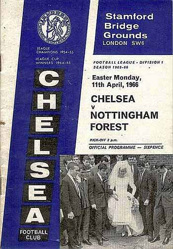 programme cover for Chelsea v Nottingham Forest, Monday, 11th Apr 1966
