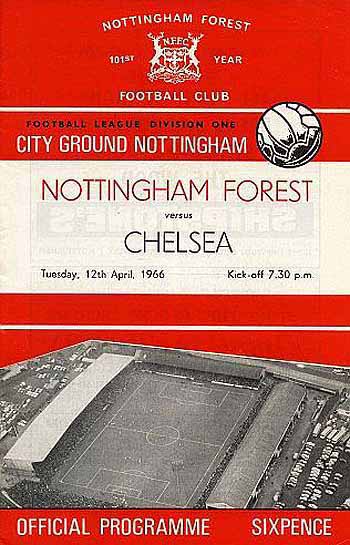 programme cover for Nottingham Forest v Chelsea, Tuesday, 12th Apr 1966