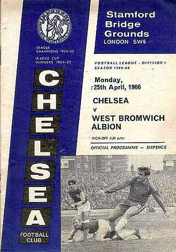 programme cover for Chelsea v West Bromwich Albion, 25th Apr 1966